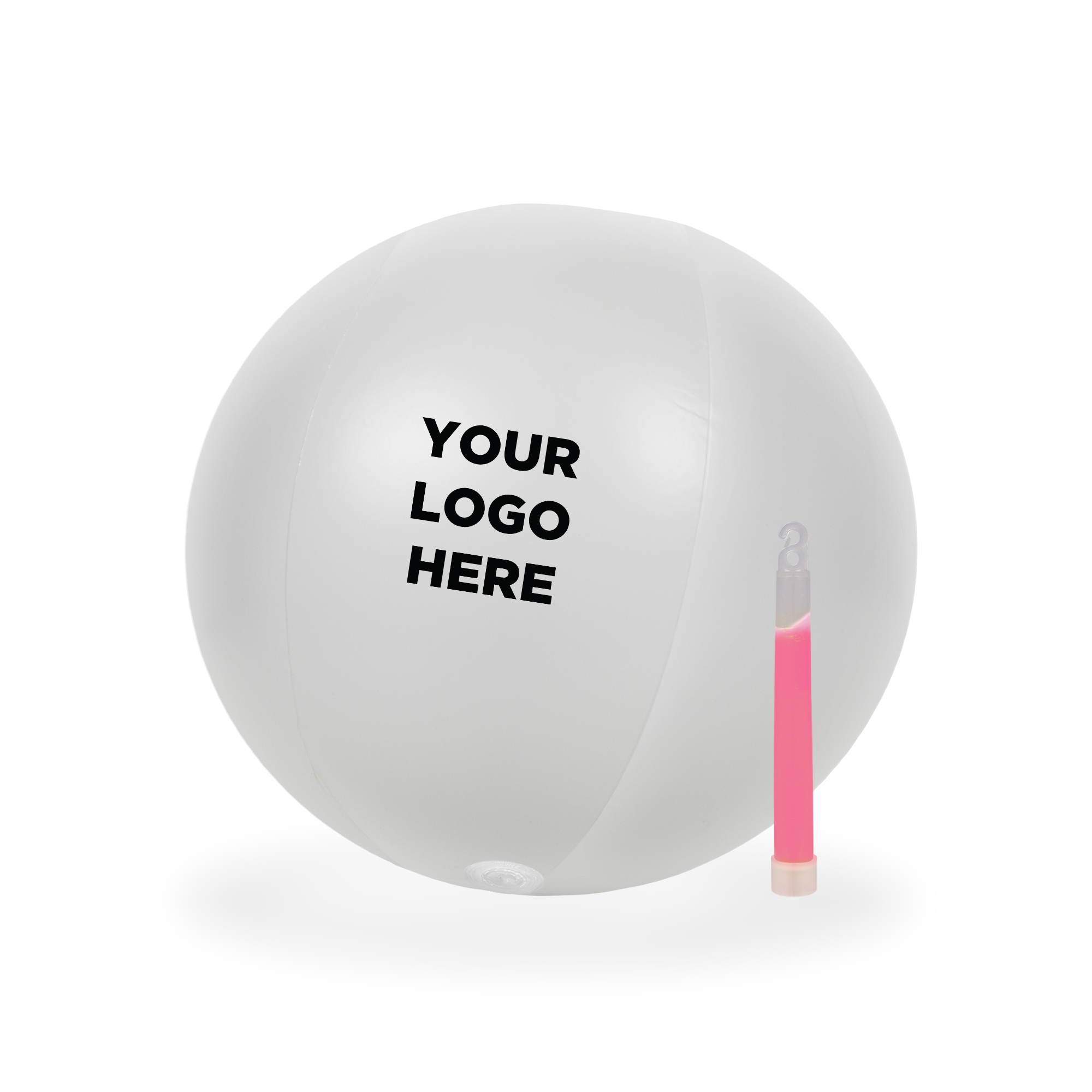 12 Inch Inflatable Beach Balls with 1 - 6 Inch PURPLE Glow Stick