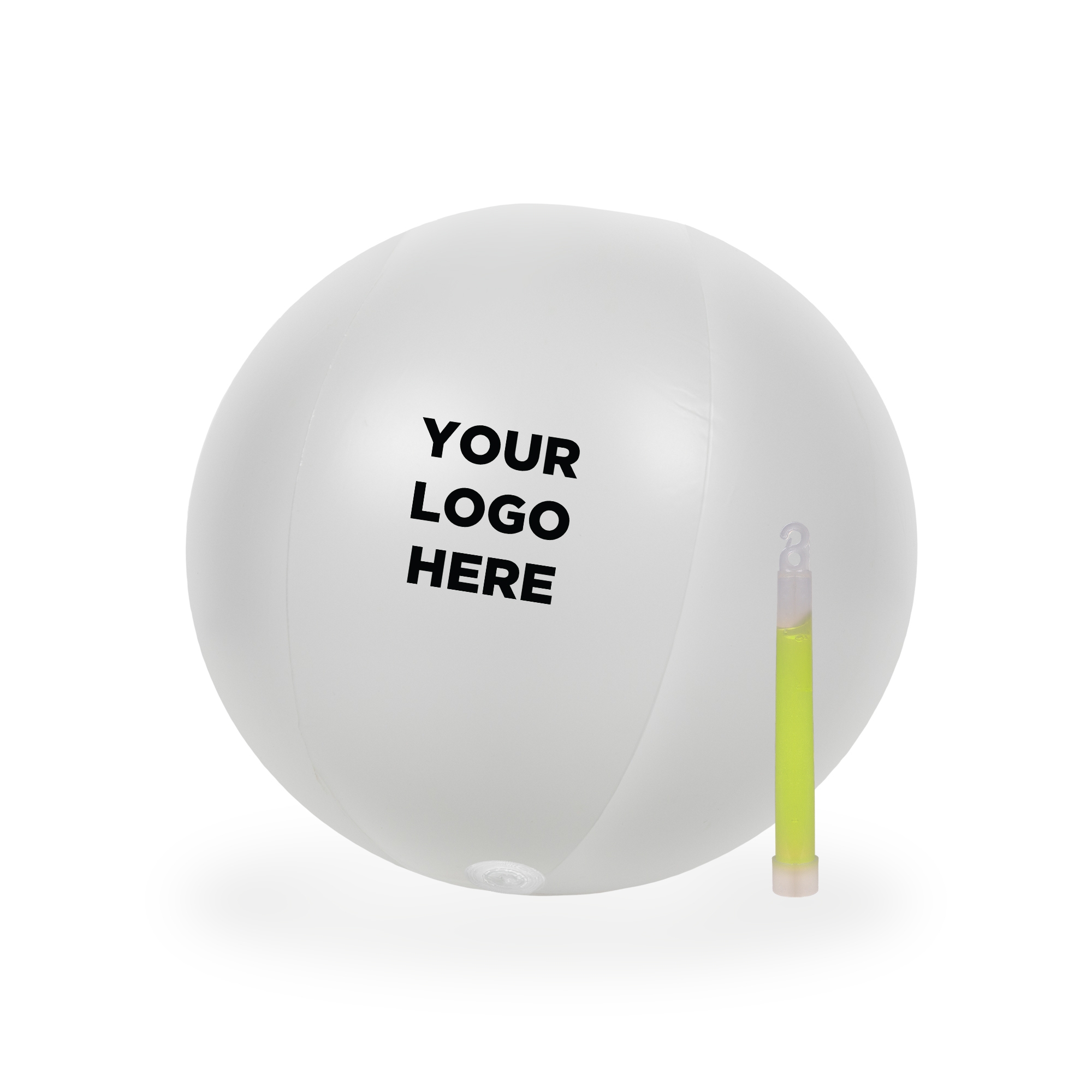 12 Inch Inflatable Beach Balls with 1 - 6 Inch AQUA Glow Stick