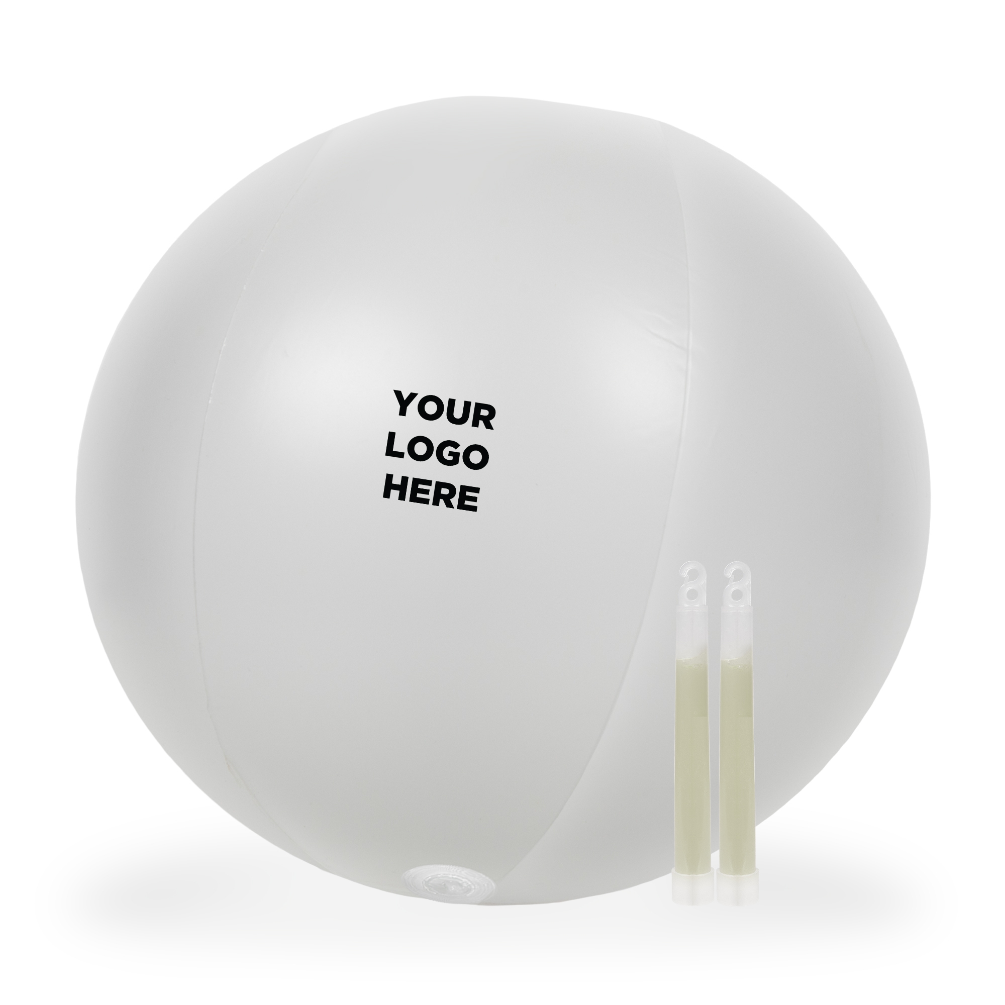 24 Inch Inflatable Beach Ball with 2 - 6 Inch BLUE Glow Sticks