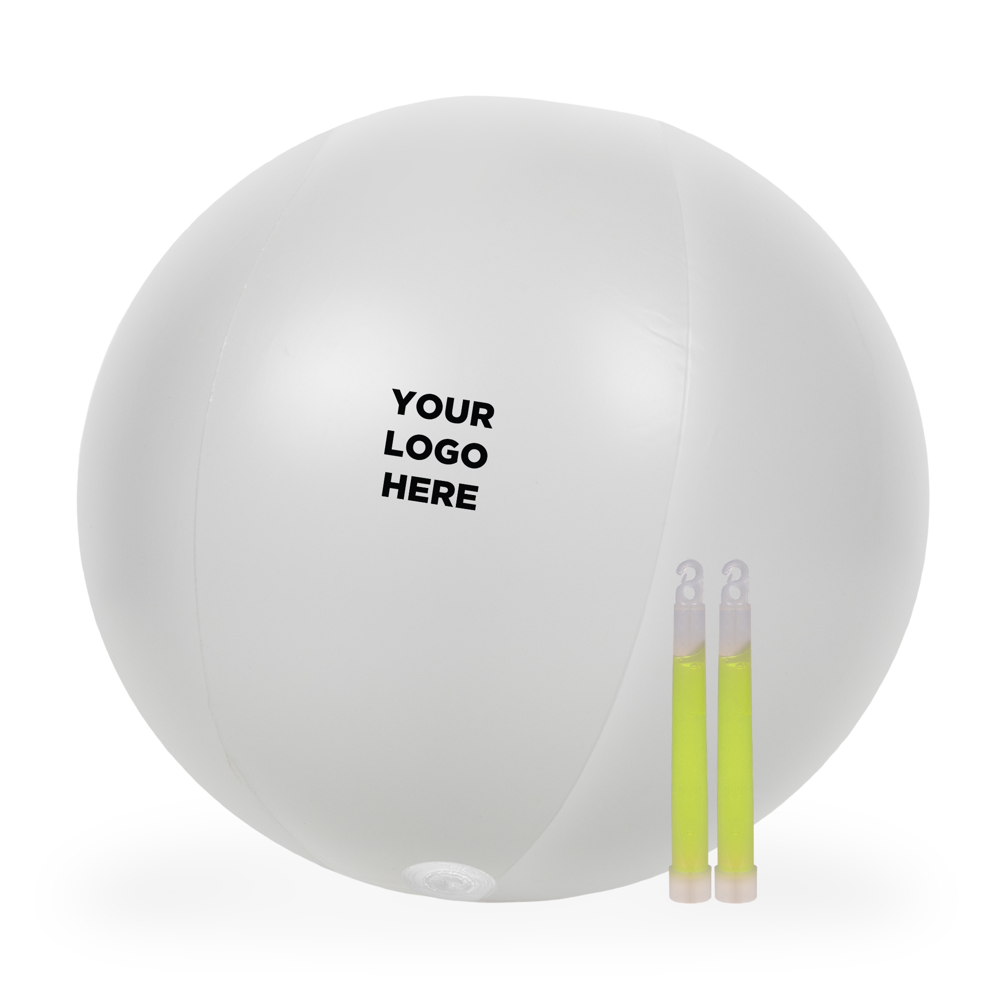 24 Inch Inflatable Beach Ball with 2 - 6 Inch AQUA Glow Sticks