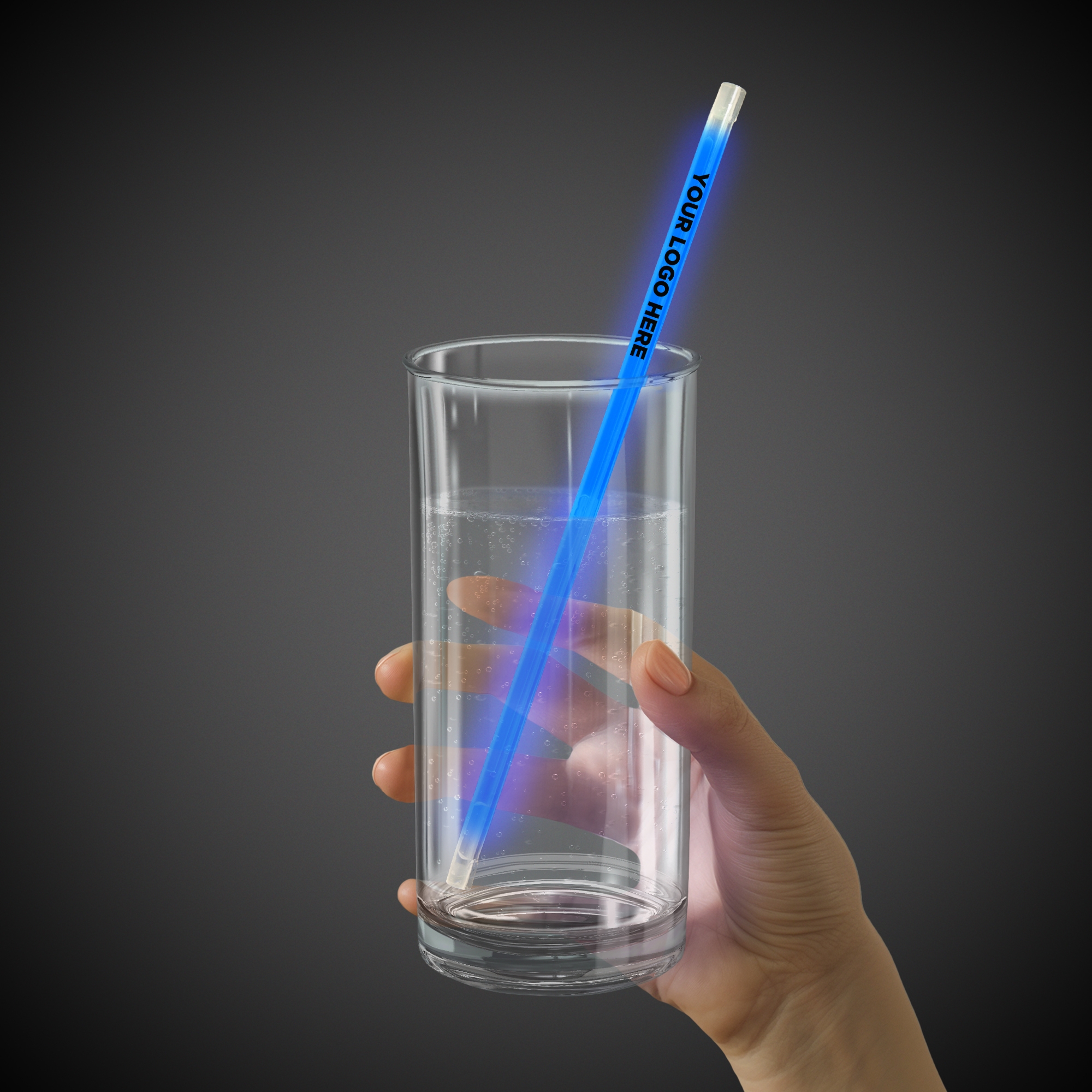 Blue Supreme Glow 9 Inch Straws