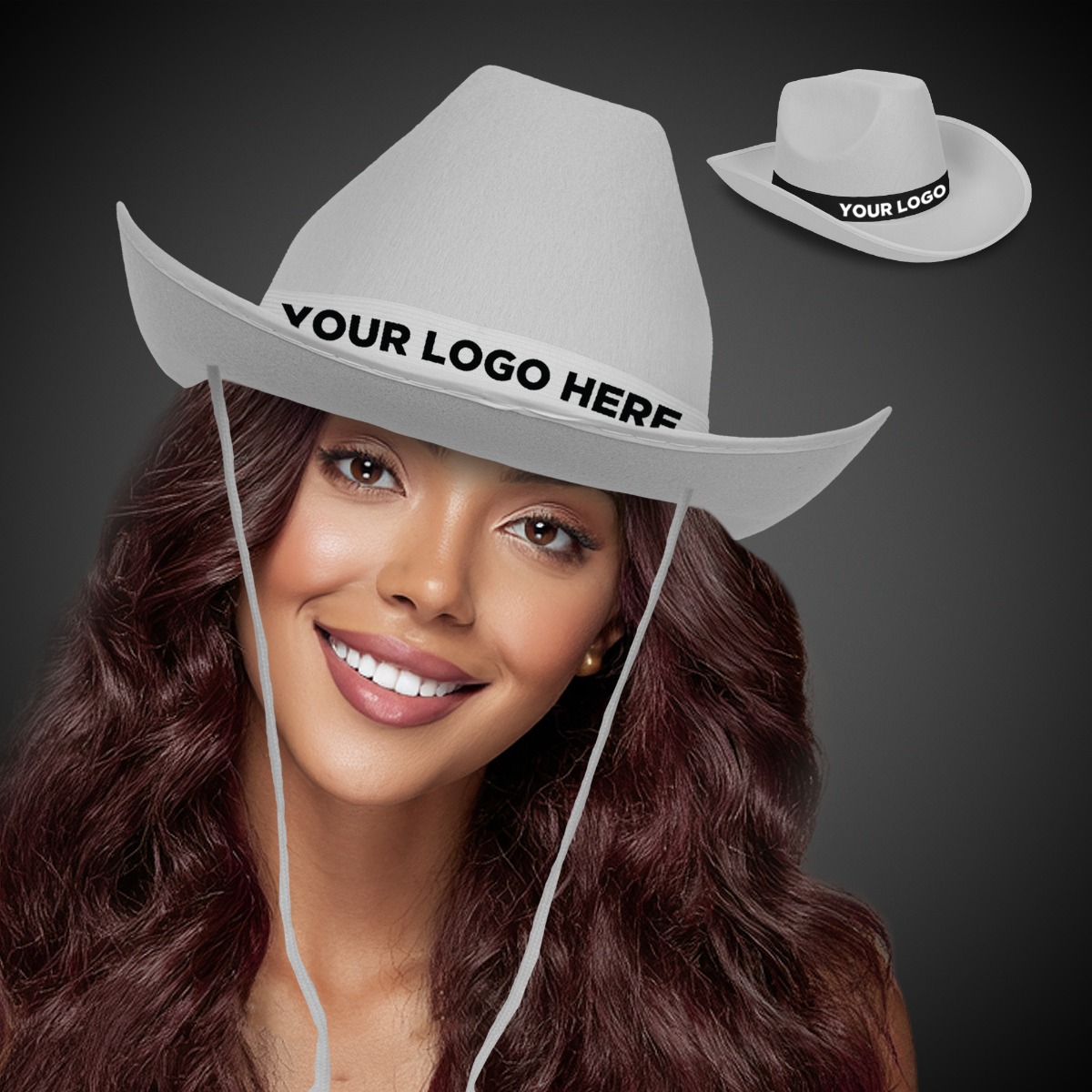 White Cowboy Hat with Band