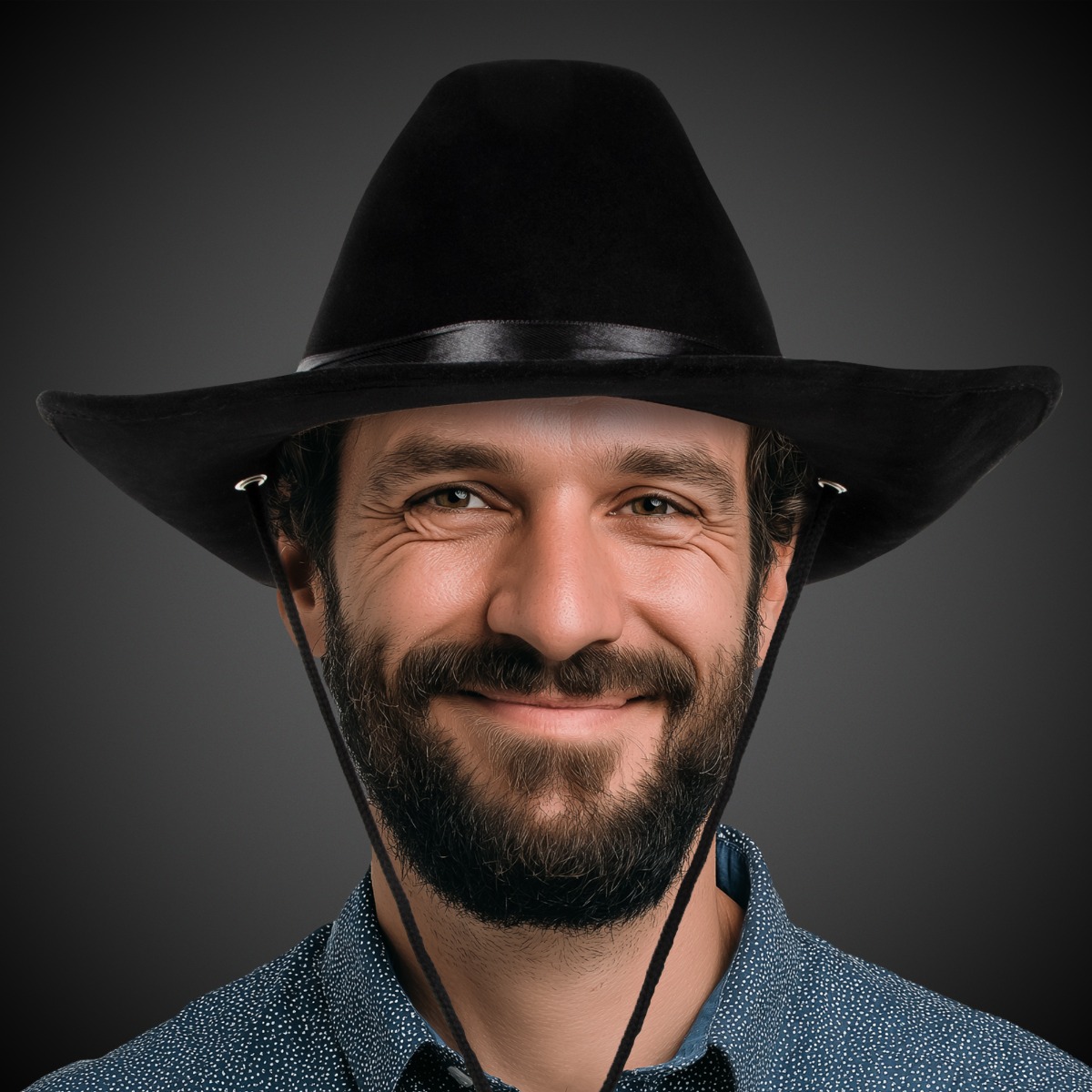Foam Black Cowboy Hat