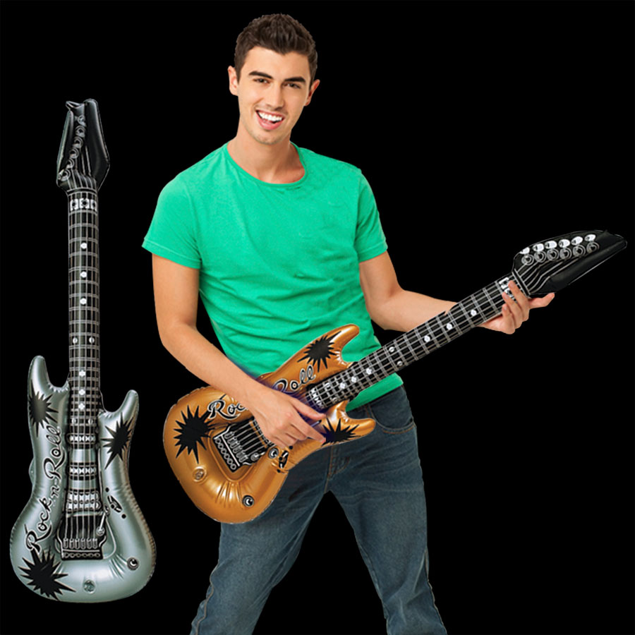 Inflatable Gold and Silver Guitars