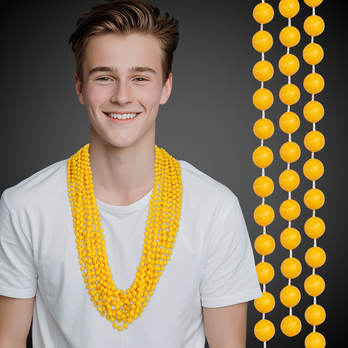 Yellow Mardi Gras Beads