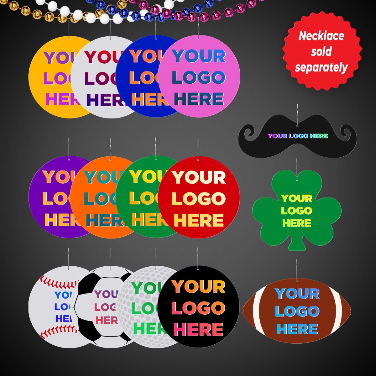 2 1/2" Plastic Medallions for Mardi Gras Bead Necklaces