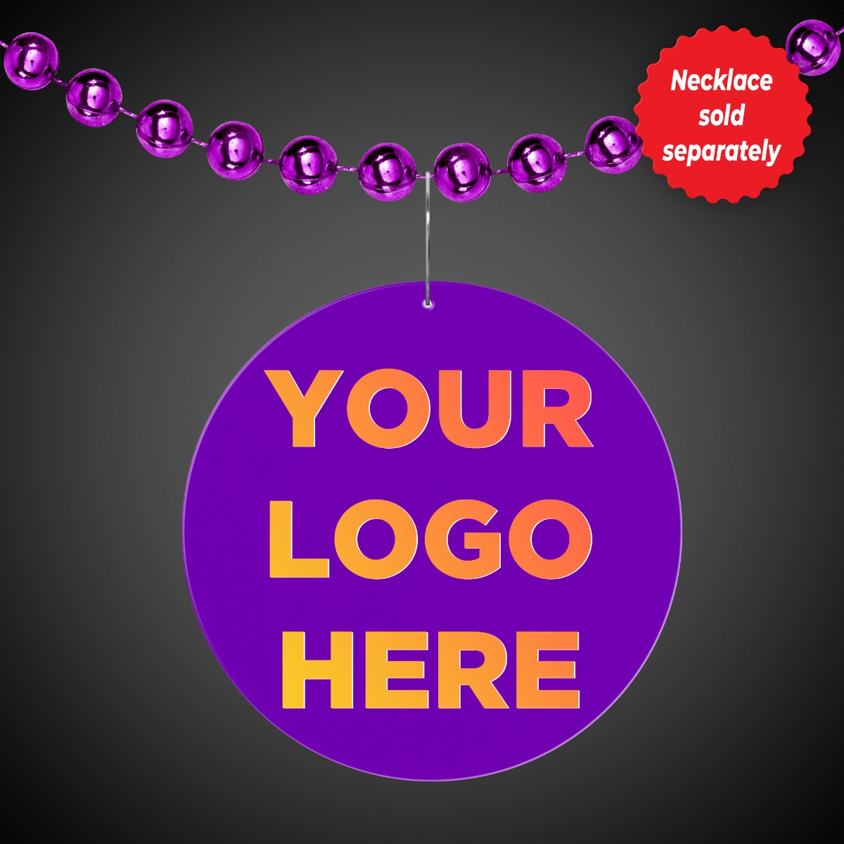 2 1/2" Purple Circle Plastic Medallion Badges