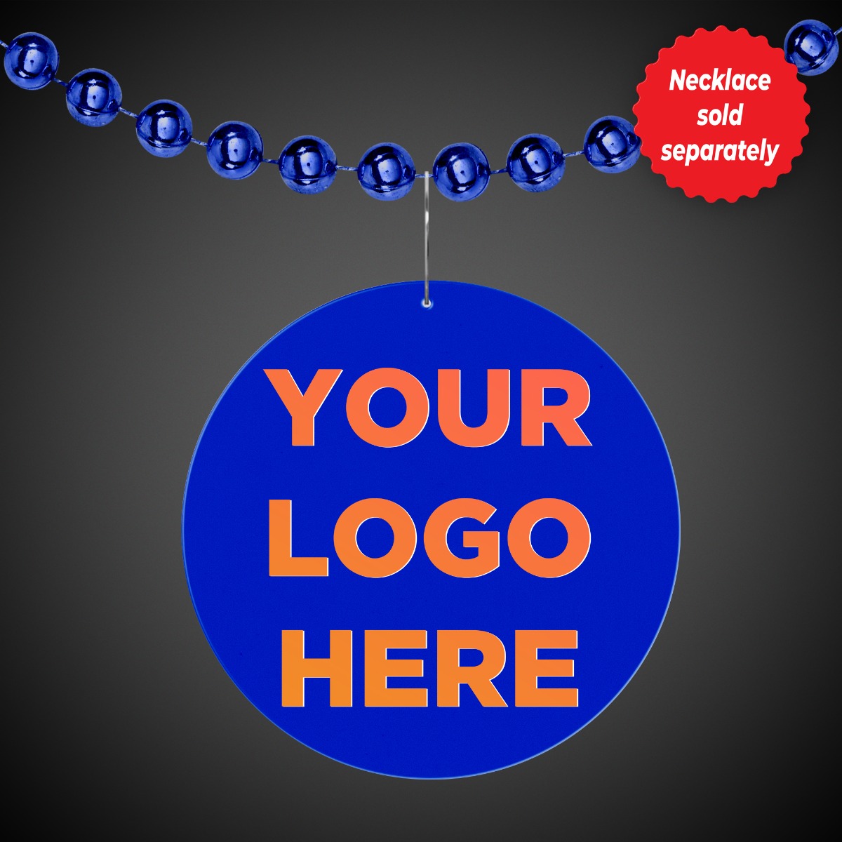 2 1/2" Blue Circle Plastic Medallion Badges