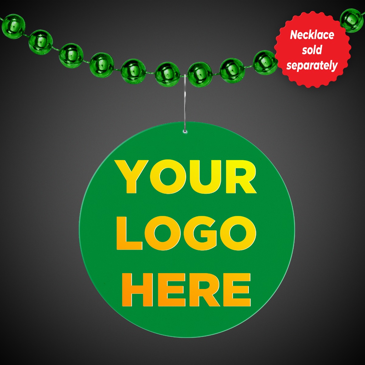 2 1/2" Green Circle Plastic Medallion Badges