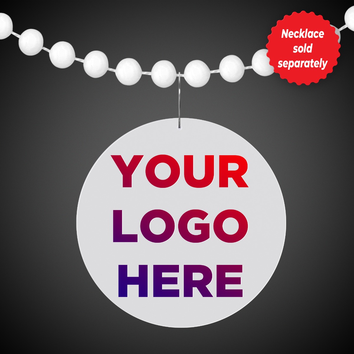 2 1/2" White Circle Plastic Medallion Badges