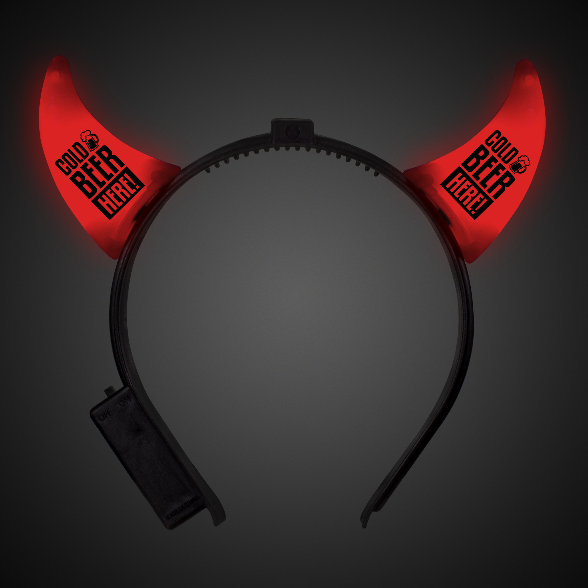 Light Up Red Devil Horn Headboppers