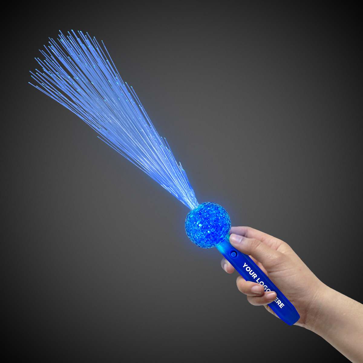 Blue LED Flashing Fiber Optic Wand - 15 Inch