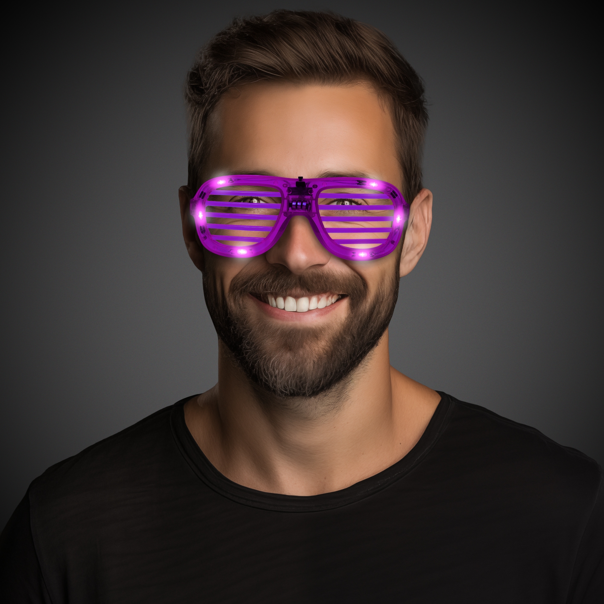 Purple LED Slotted Glasses