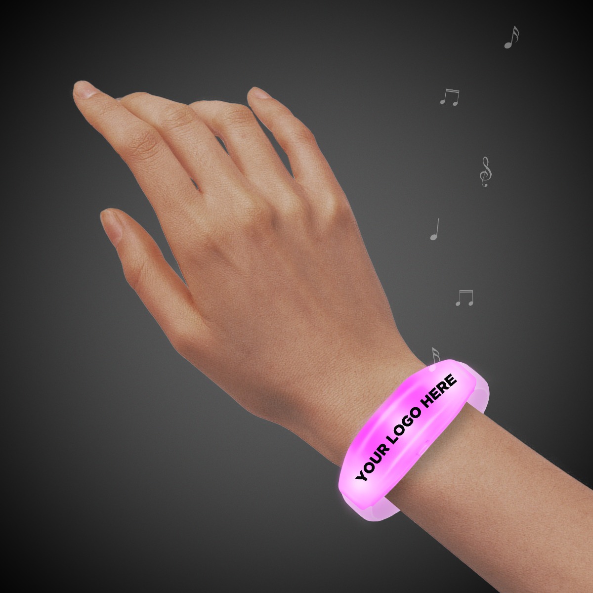 Sound Activated Pink LED Stretchy Bangle Bracelet