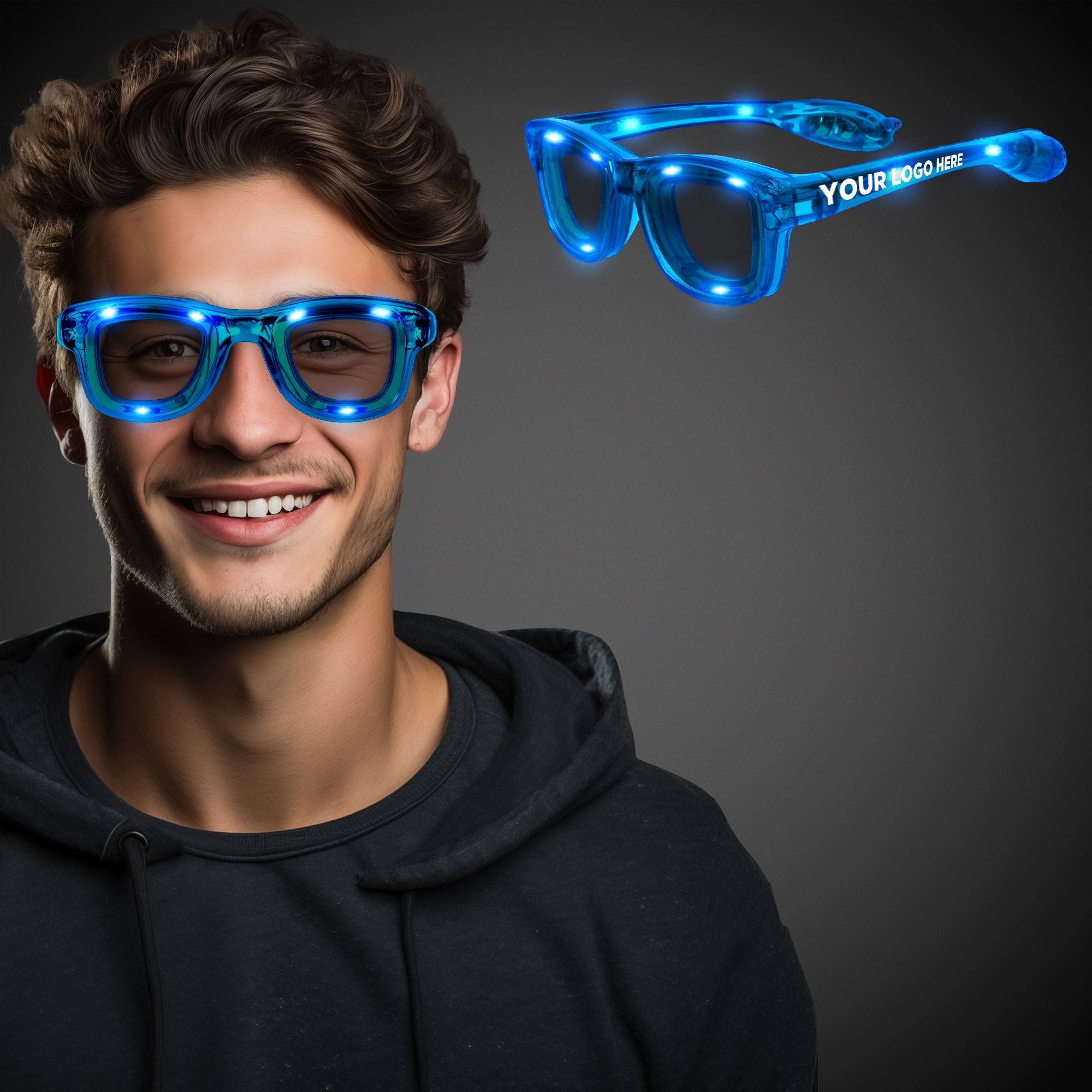 Blue LED Classic Retro Sunglasses with Sound Option