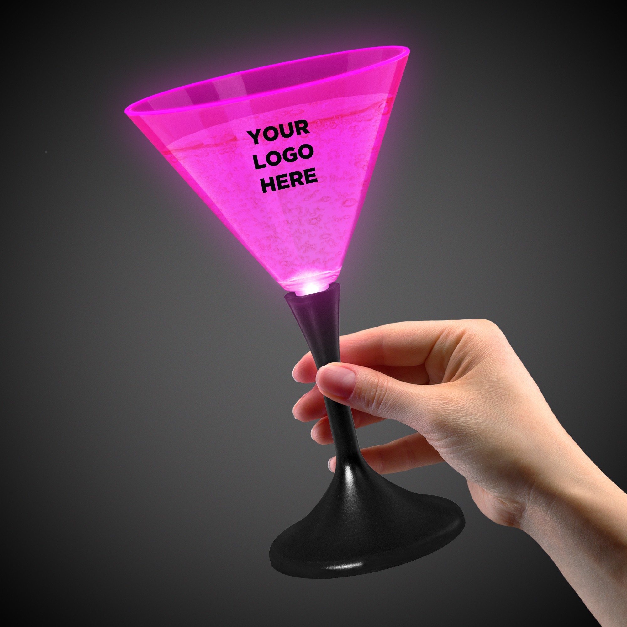 Pink Neon LED Martini Glasses