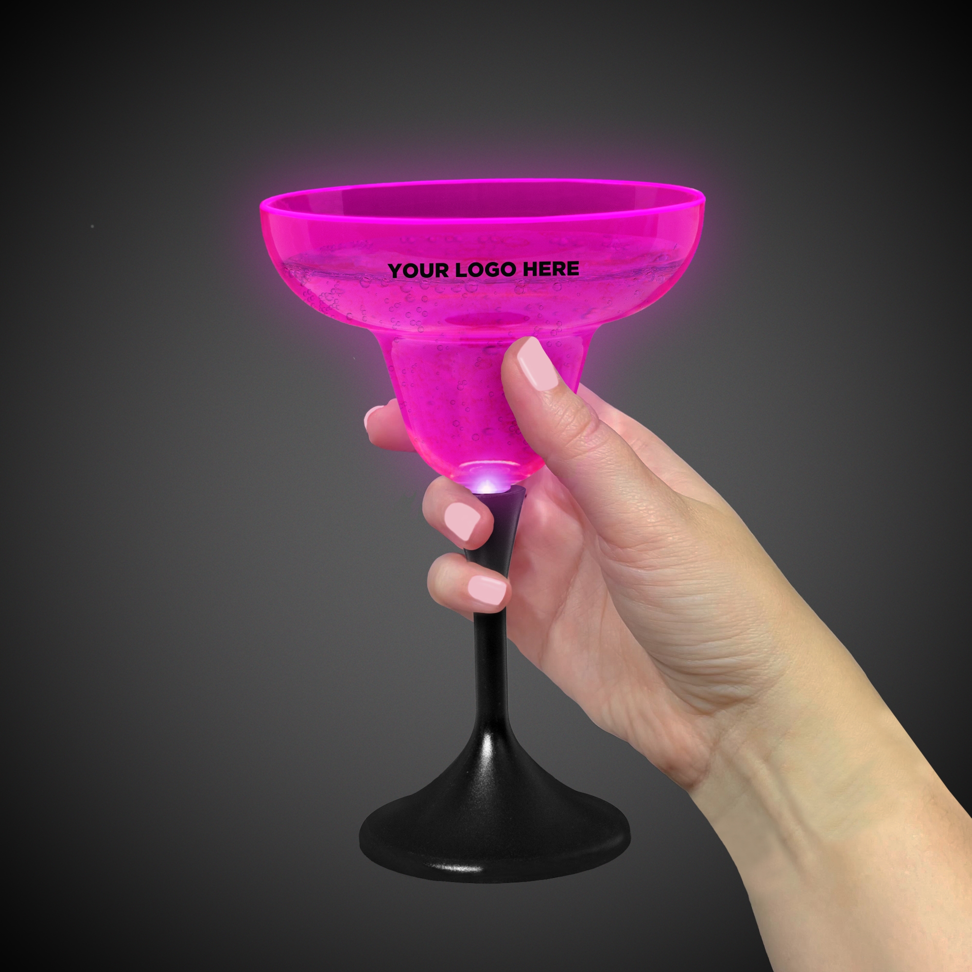 Pink Neon LED Margarita Glasses