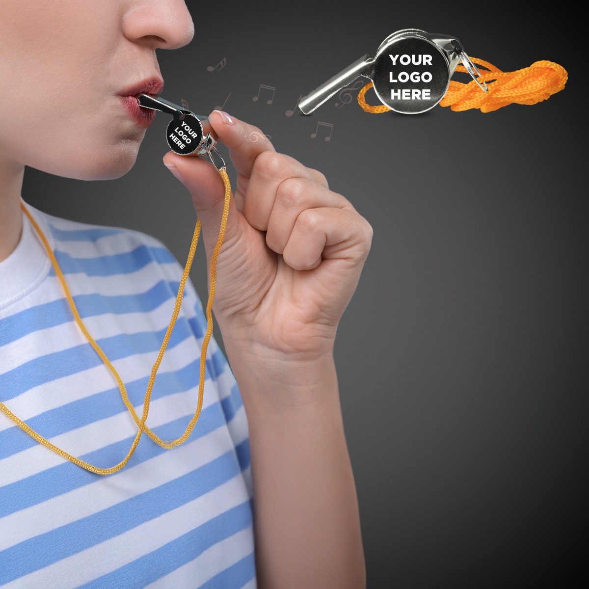 Metal Referee Whistle with Lanyard