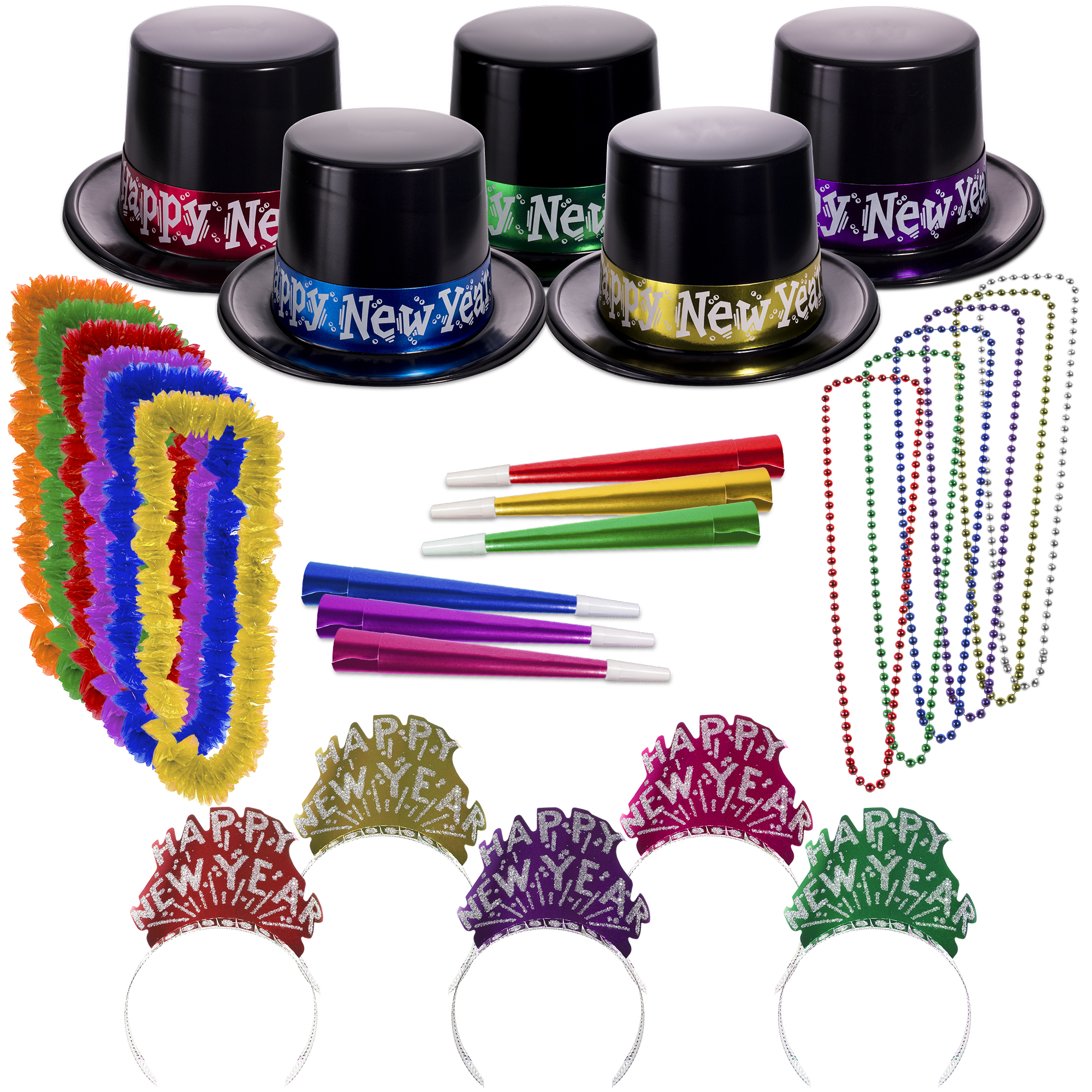 Midnight Metallic New Year's Eve Party Kit for 50 People