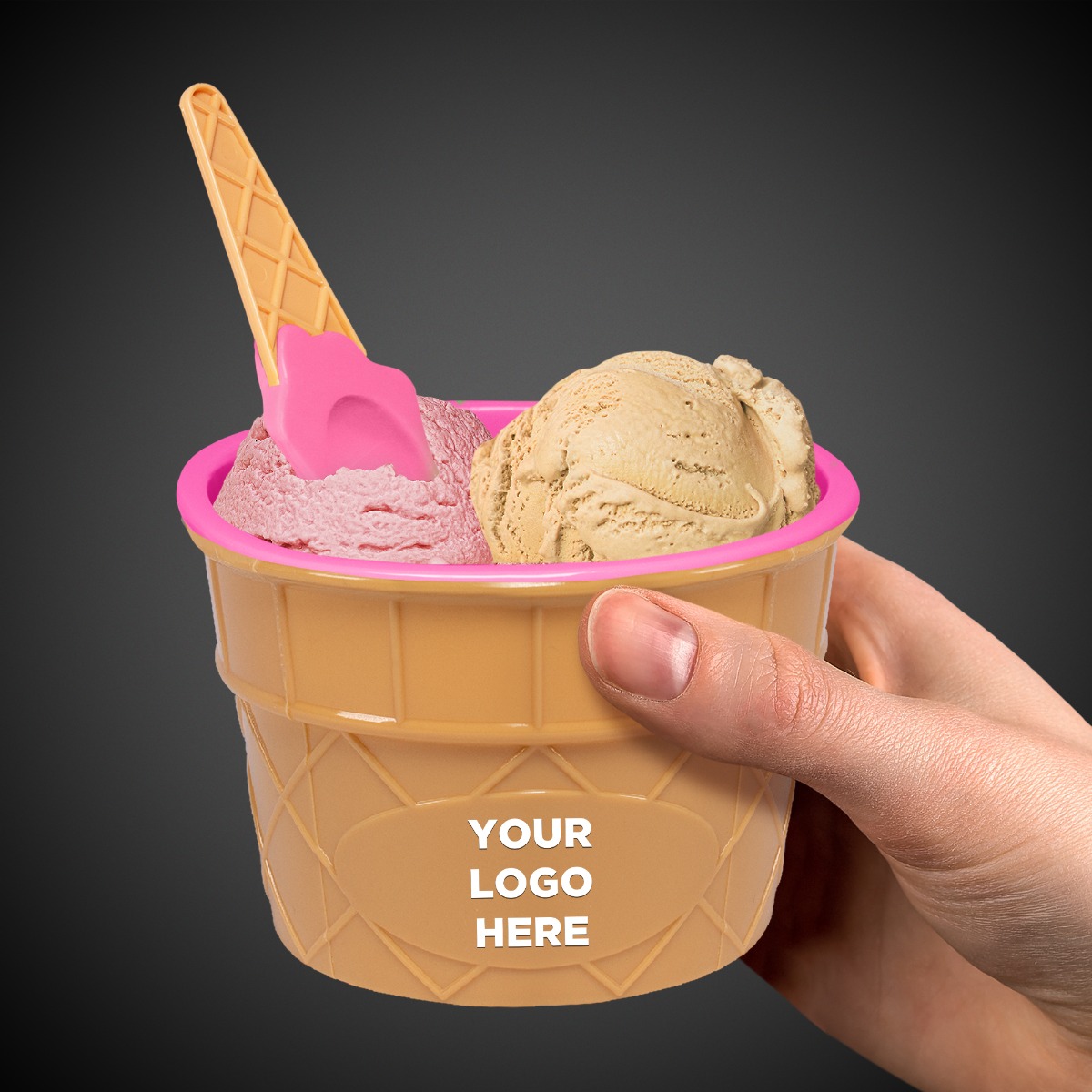 6oz Pink Ice Cream Bowl and Spoon Sets