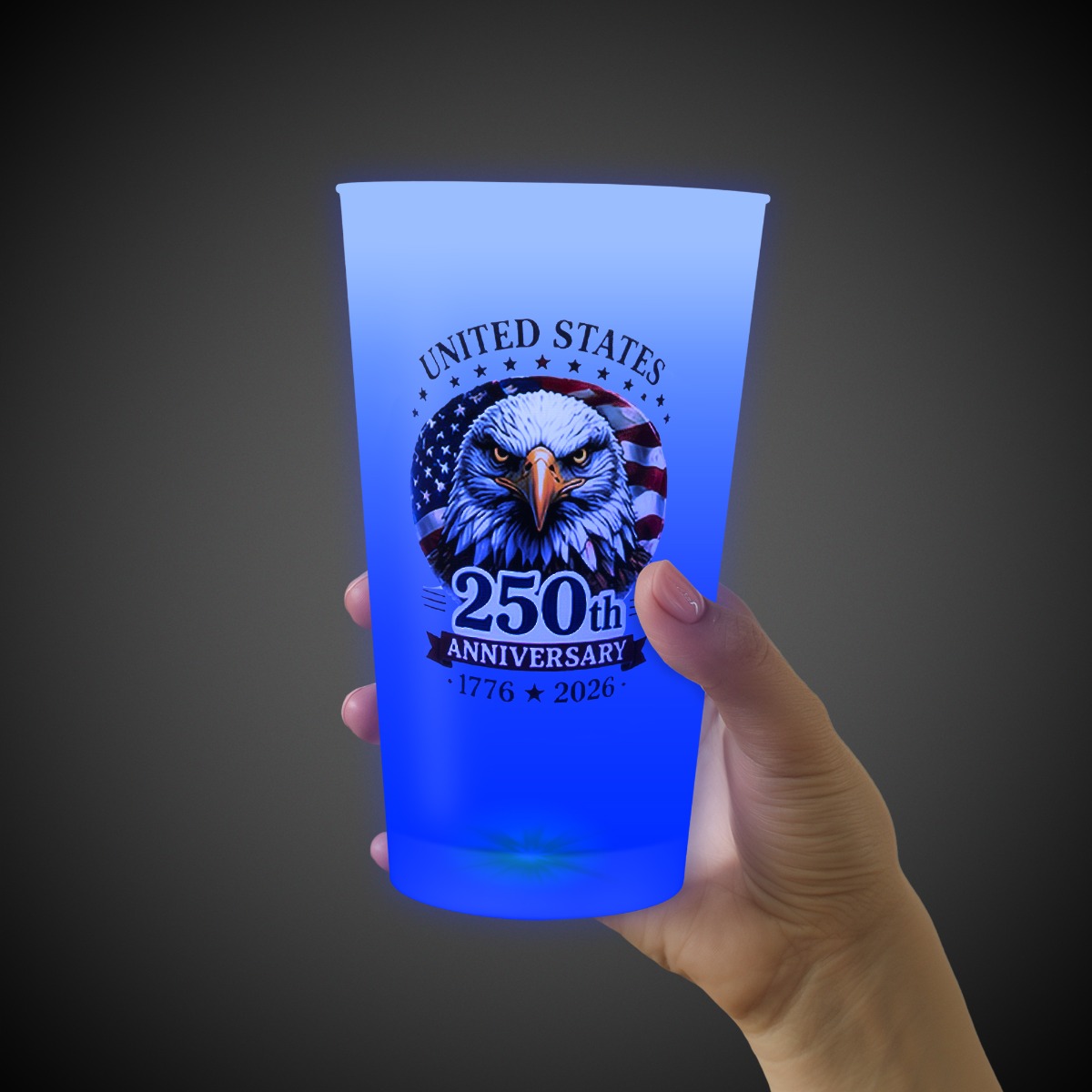 USA 250th Anniversary Blue LED 16 oz. Cup